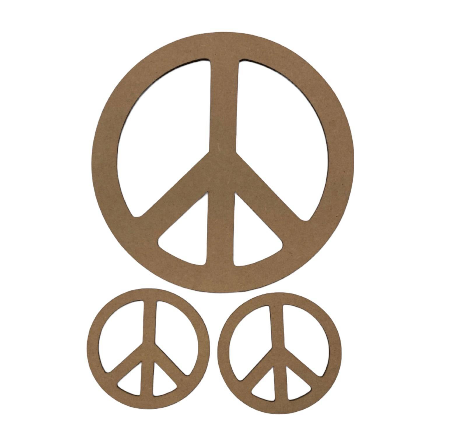 Peace Symbol Set of 3 MDF Wooden DIY Craft - The Renmy Store Homewares & Gifts 