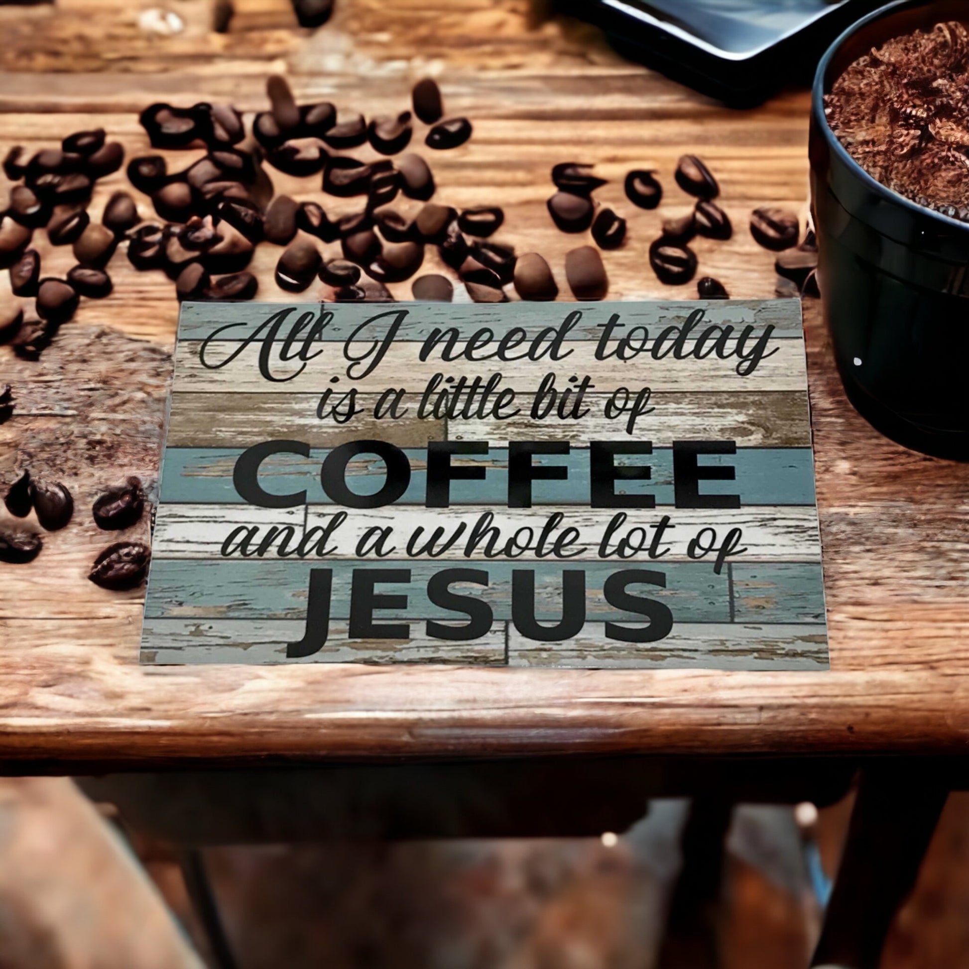 Coffee Jesus Rustic Sign - The Renmy Store Homewares & Gifts 