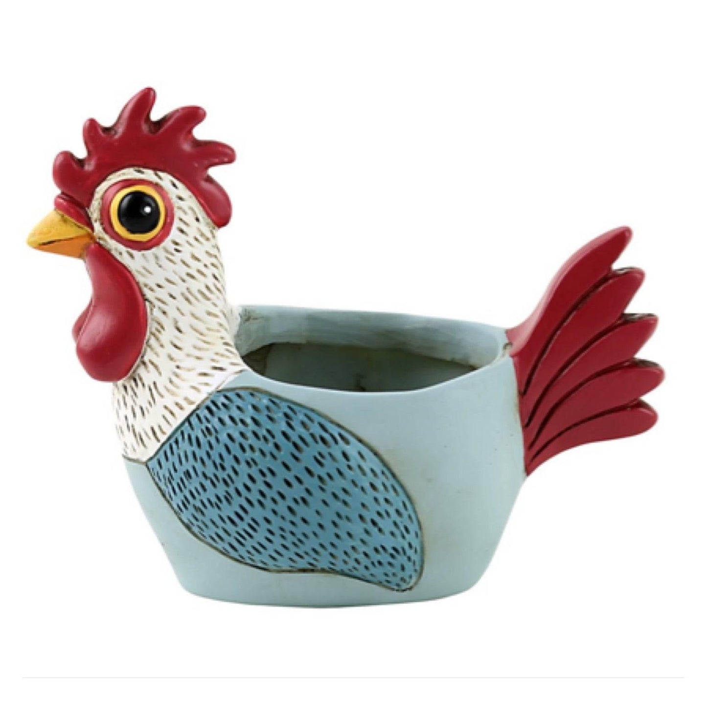 Rooster Blue Pot Planter Plant Small - The Renmy Store Homewares & Gifts 