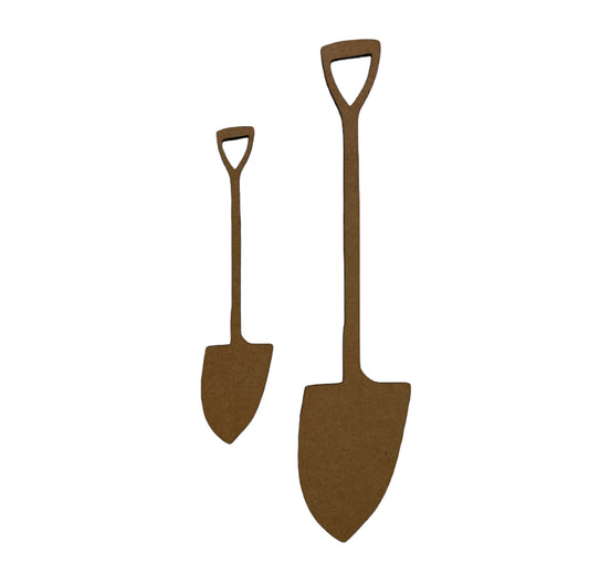 Spade Shovel x 2 Raw MDF Wooden DIY Craft - The Renmy Store Homewares & Gifts 