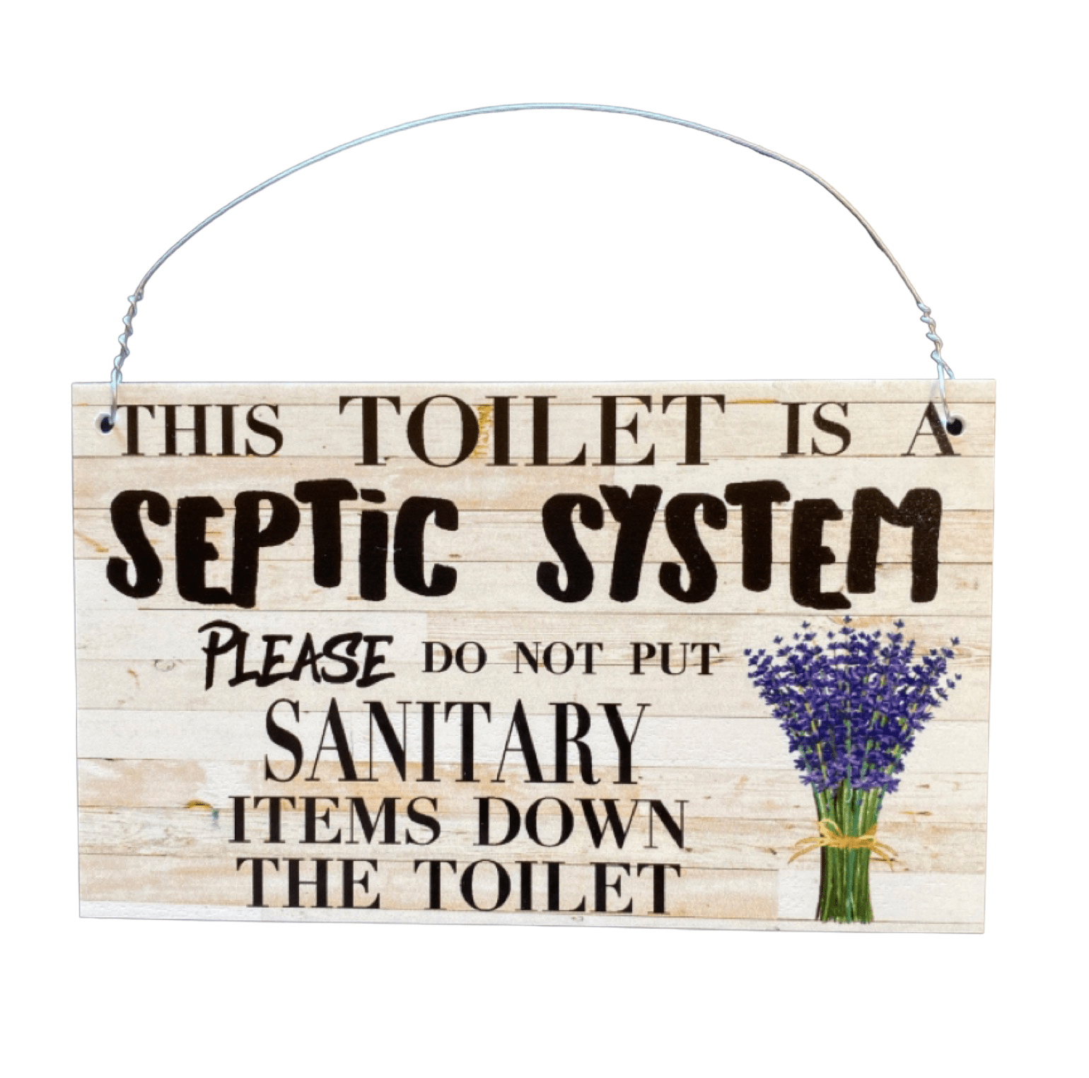 Toilet Septic System Bathroom Lavender Vintage Sign - The Renmy Store Homewares & Gifts 