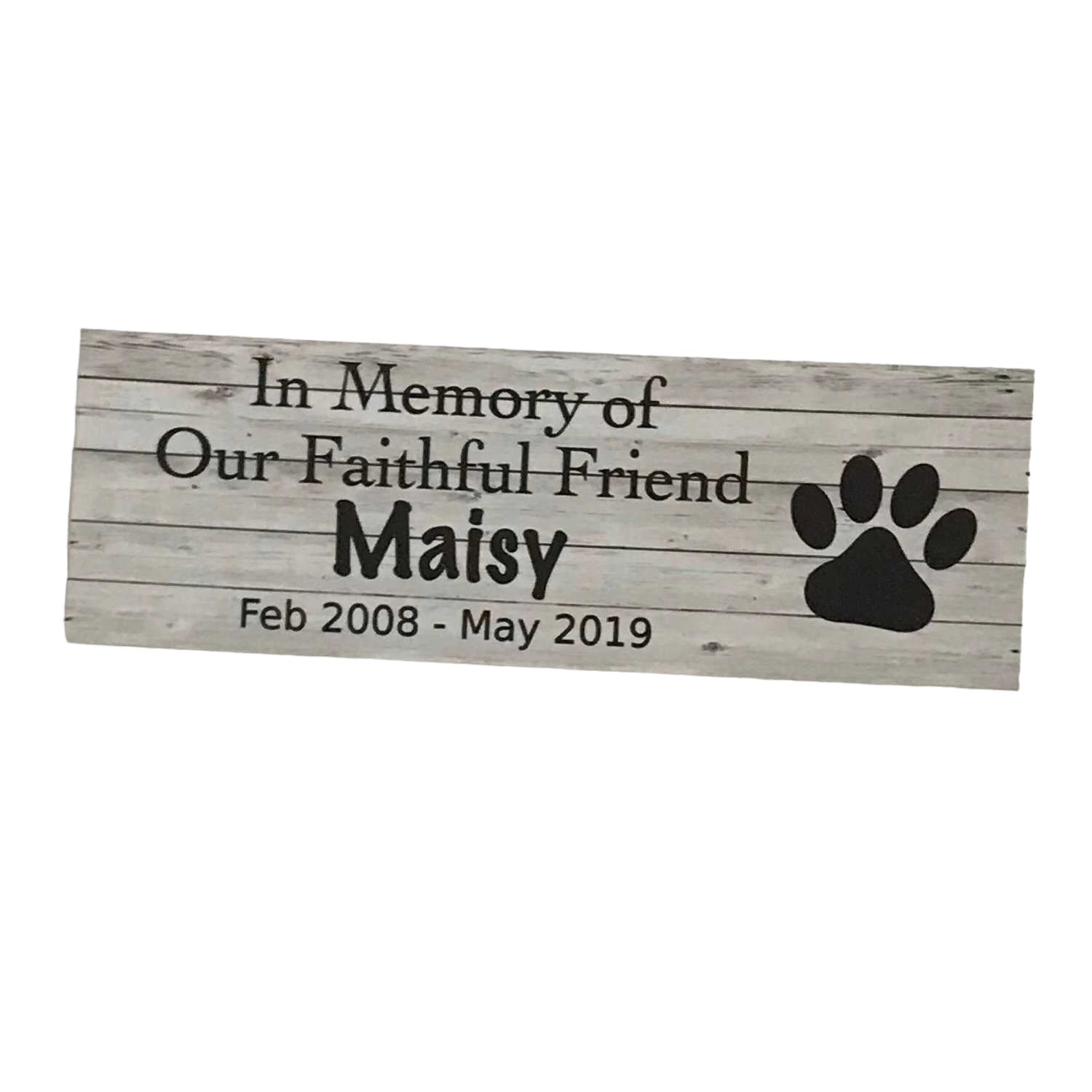 Custom Pet RIP Memorial Dog Cat Sign White Wash - The Renmy Store Homewares & Gifts 