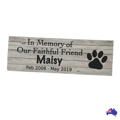 Custom Pet RIP Memorial Dog Cat Sign White Wash - The Renmy Store Homewares & Gifts 