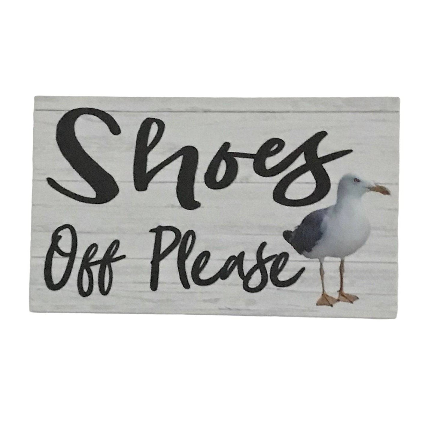 Shoes Off Please Coastal Seagull Sign - The Renmy Store Homewares & Gifts 