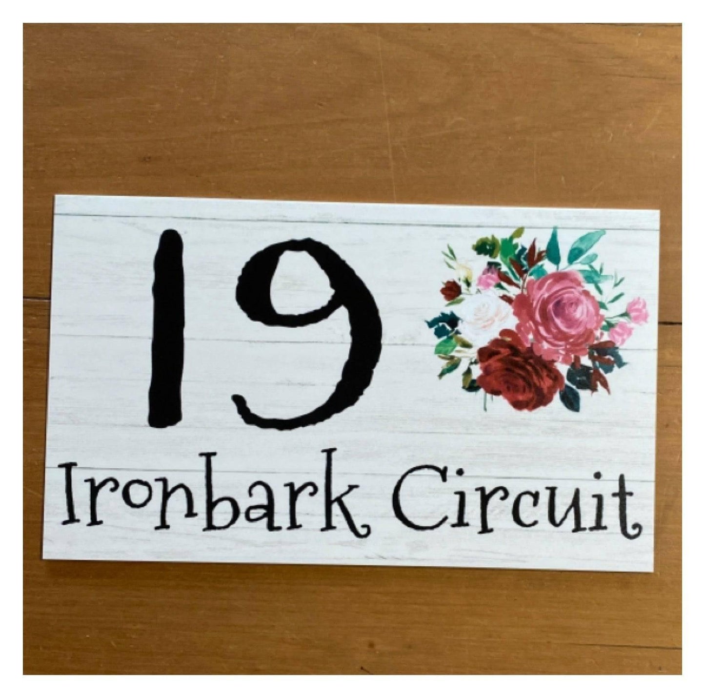 Personalised Street Number Address Floral Custom Cottage Sign - The Renmy Store Homewares & Gifts 