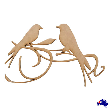 Two Birds Scroll MDF DIY Raw Cut Out Art Craft Decor - The Renmy Store Homewares & Gifts 