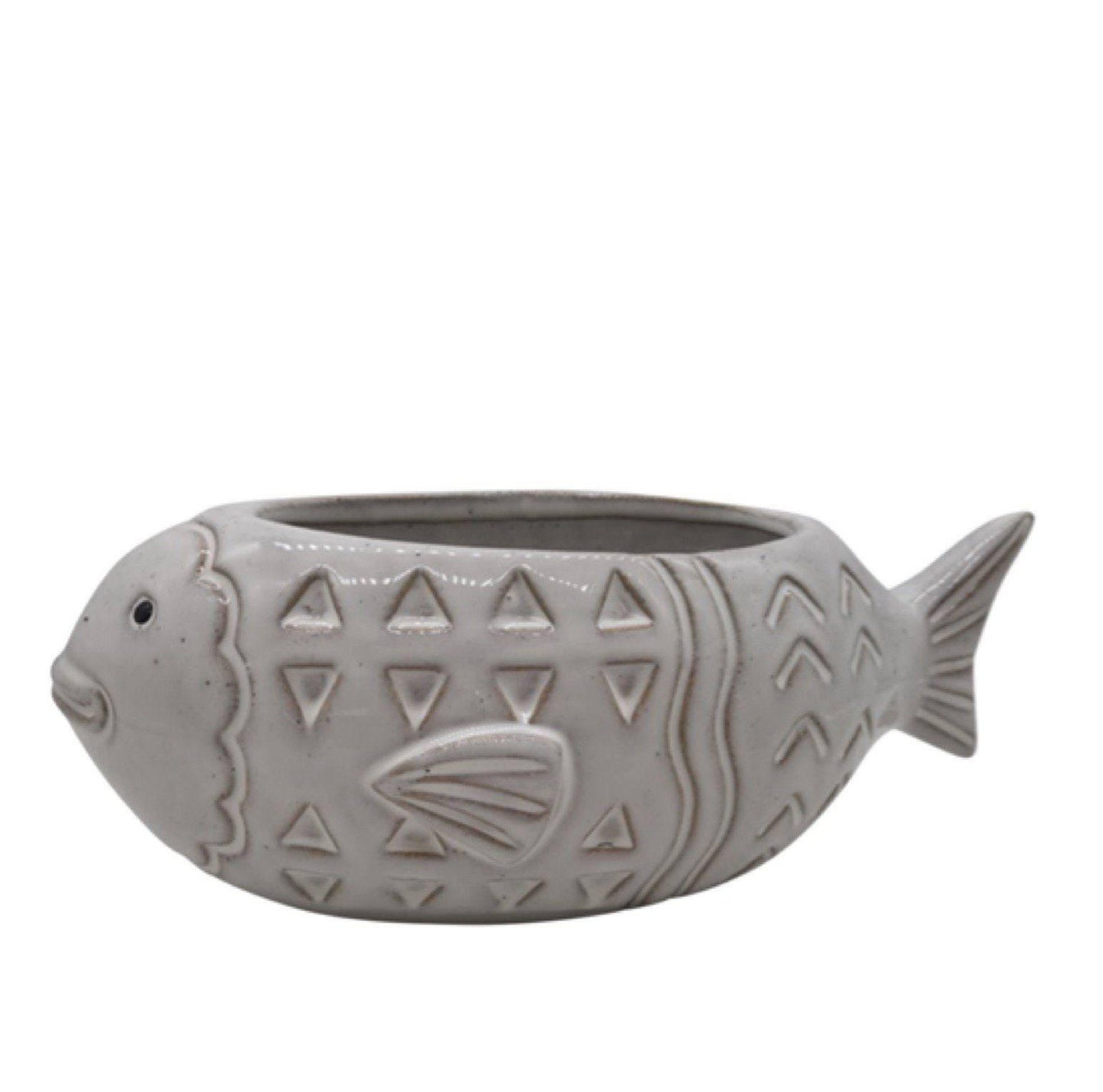 Fish Beach White Pot Plant Planter - The Renmy Store Homewares & Gifts 