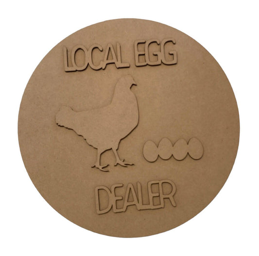 Chicken Egg Local Dealer Sign MDF Wood DIY Craft - The Renmy Store Homewares & Gifts 