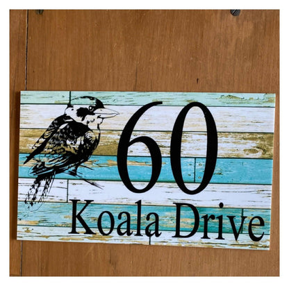 Kookaburra Bird Custom Personalised Blue Sign - The Renmy Store Homewares & Gifts 