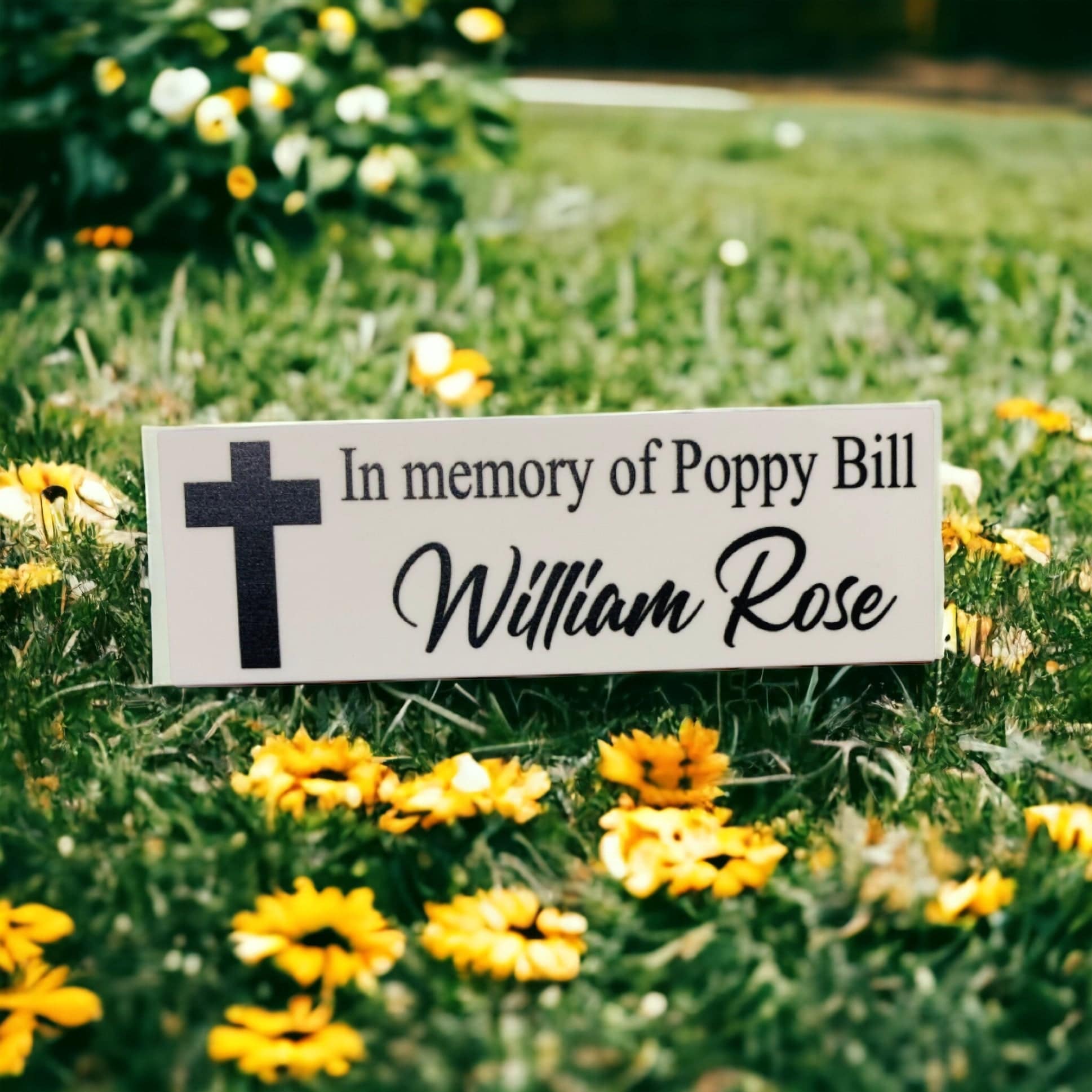 Memorial In Memory Of Custom Personalised Cross Sign - The Renmy Store Homewares & Gifts 