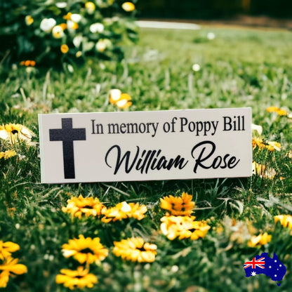 Memorial In Memory Of Custom Personalised Cross Sign - The Renmy Store Homewares & Gifts 