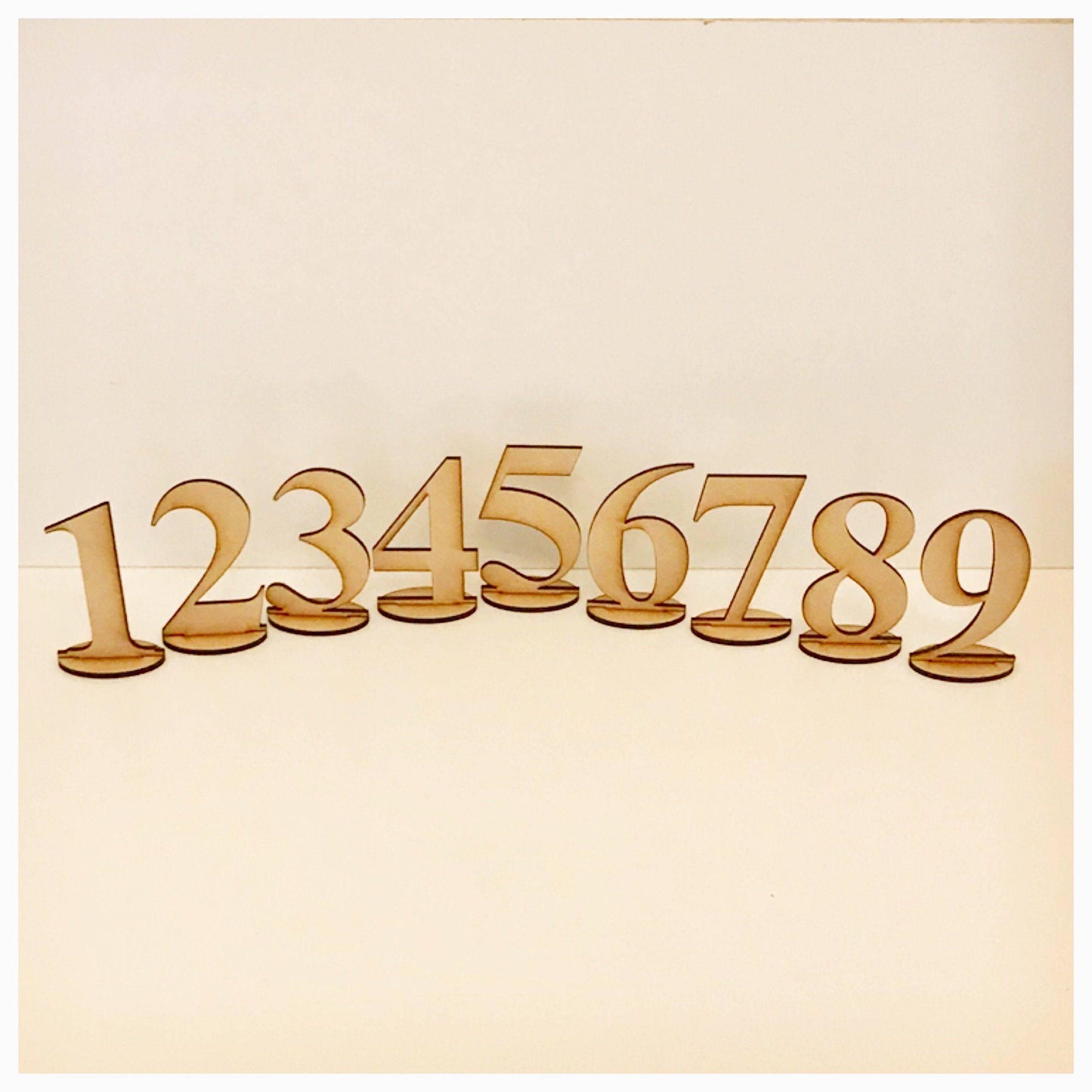 Table Number Wooden Free Standing MDF DIY Raw Event Wedding Party Decoration - The Renmy Store Homewares & Gifts 