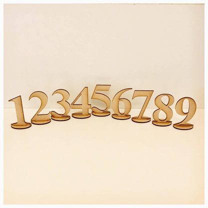 Table Number Wooden Free Standing MDF DIY Raw Event Wedding Party Decoration - The Renmy Store Homewares & Gifts 