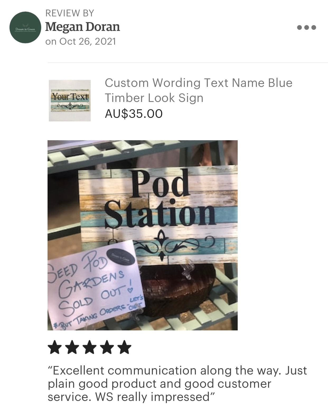 Custom Personalised Blue Timber Look Sign - The Renmy Store Homewares & Gifts 