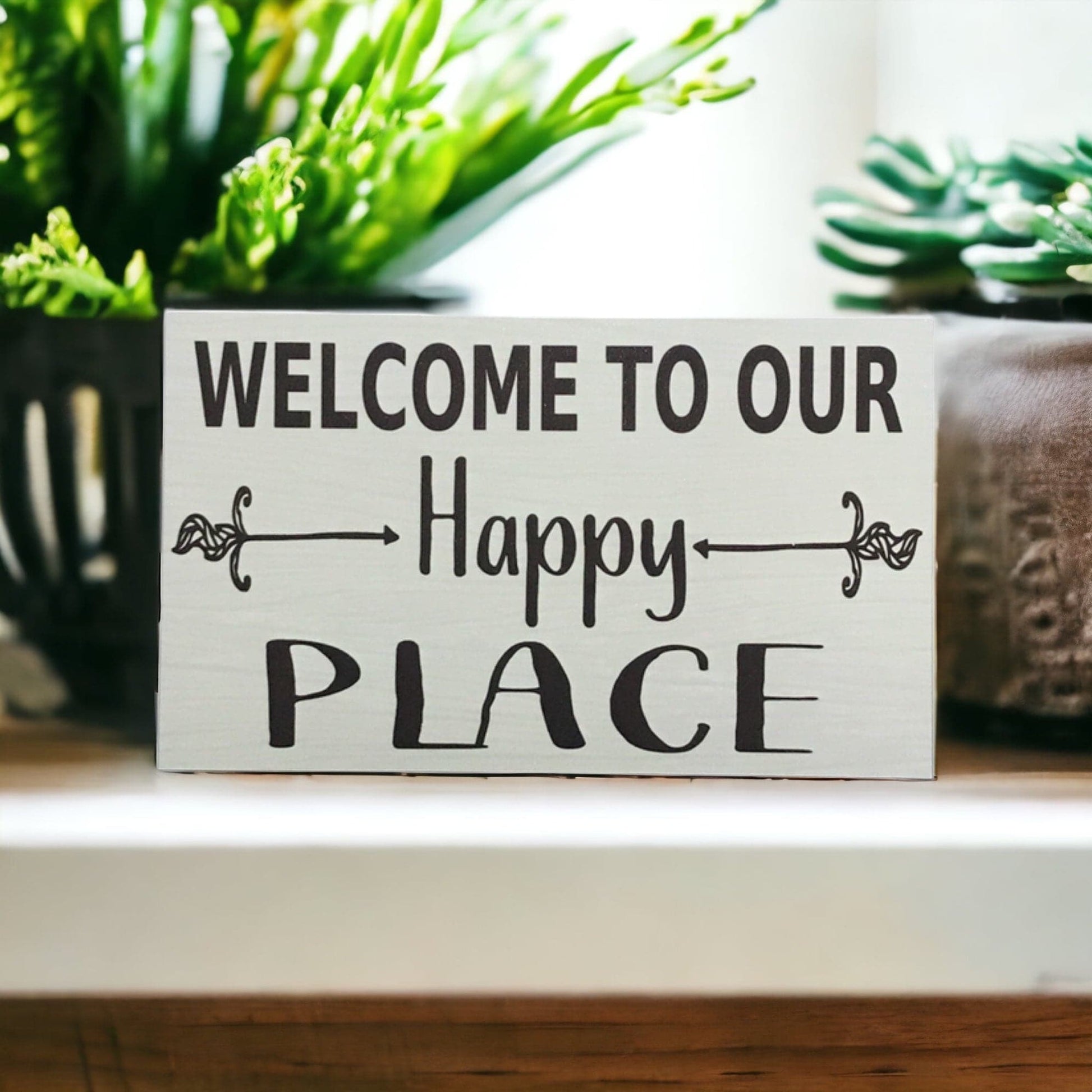 Welcome To Our Happy Place Sign - The Renmy Store Homewares & Gifts 