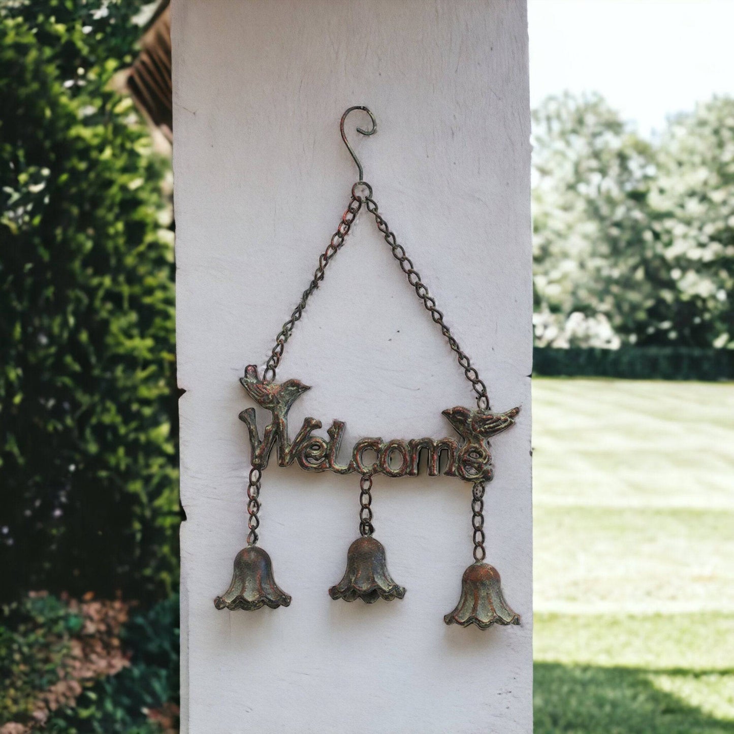 Chime Bell Welcome Birds Rustic Garden - The Renmy Store Homewares & Gifts 