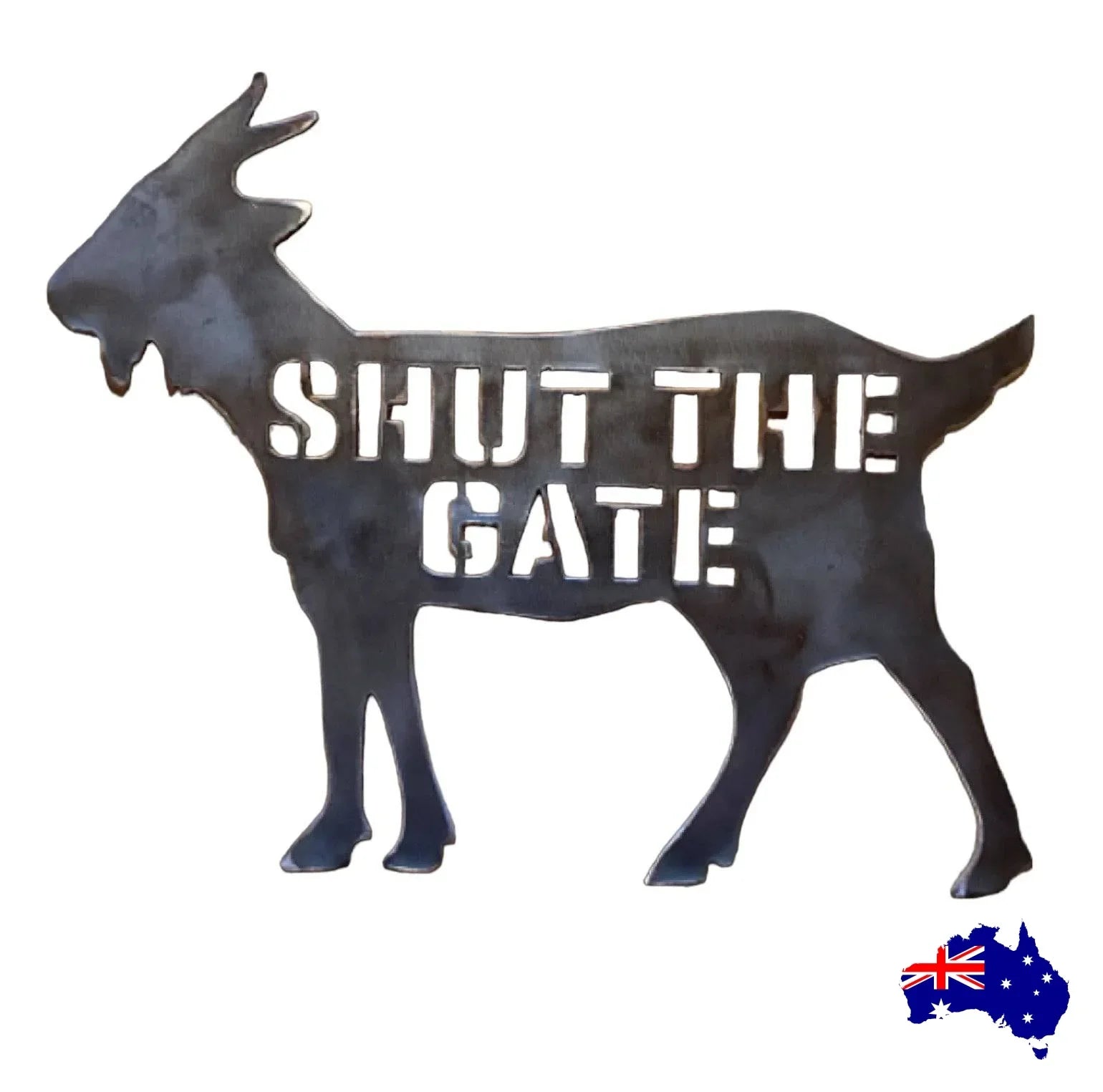 Goat Shut The Gate Steel Metal Sign - The Renmy Store Homewares & Gifts 