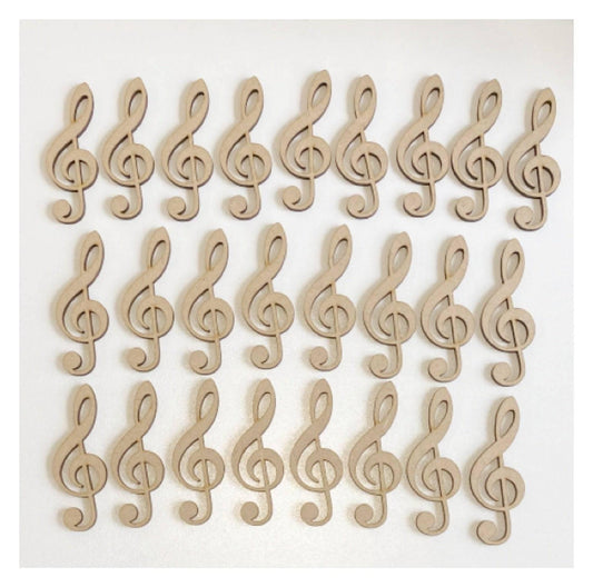 Music Treble x 25 MDF Wooden DIY Craft - The Renmy Store Homewares & Gifts 