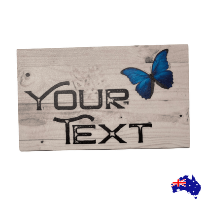 Butterfly Garden Blue Custom Personalised Sign - The Renmy Store Homewares & Gifts 