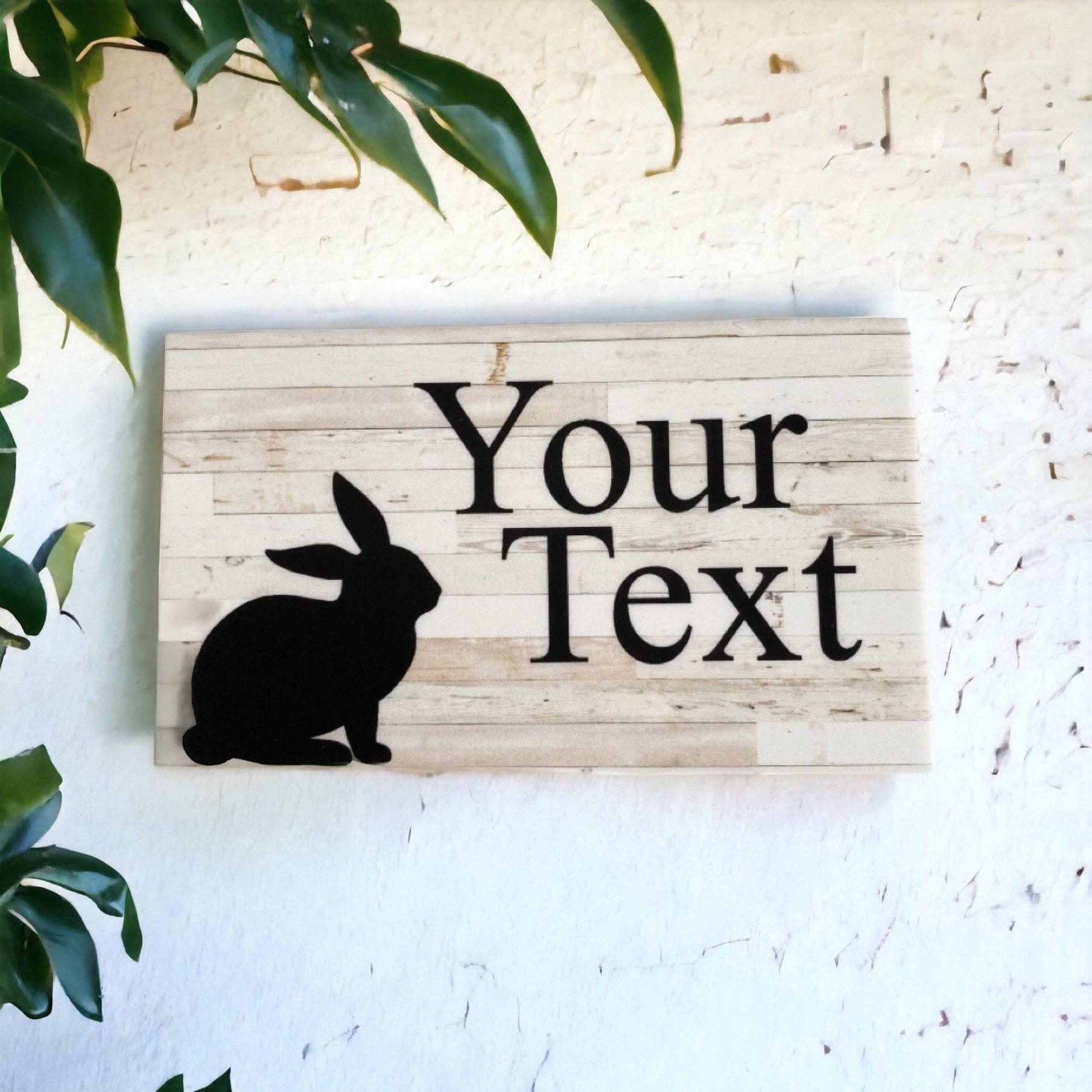 Rabbit Bunny Custom Personalised Sign - The Renmy Store Homewares & Gifts 