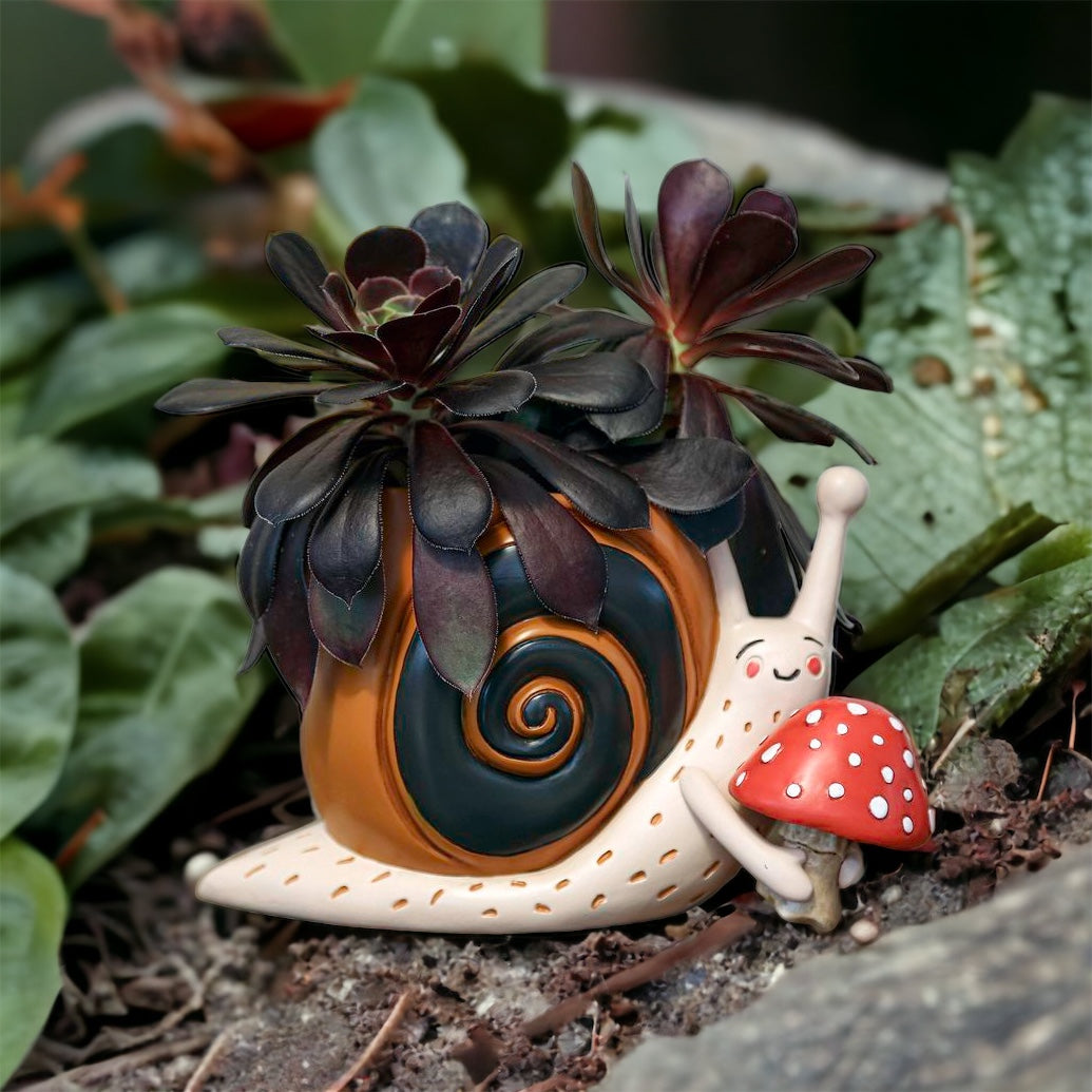 Snail Mushroom Pot Plant Planter Garden