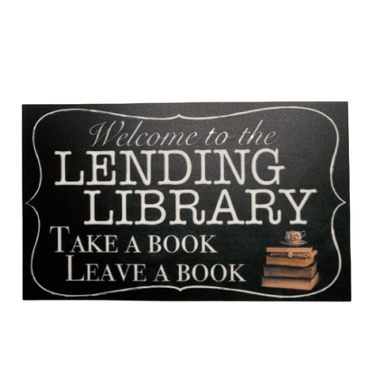 Lending Library Street Book Borrow Sign - The Renmy Store Homewares & Gifts 