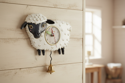 Clock Wall Sheep Ewe Farmhouse Allen Designs Pendulum