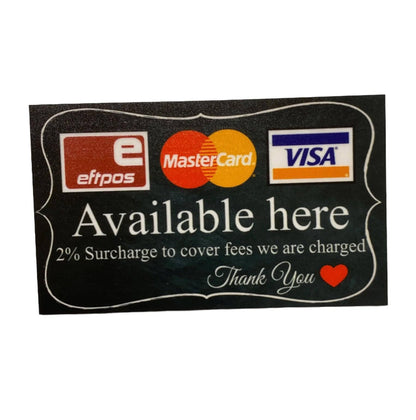 Payment Market Stall Business Retail Surcharges Sign - The Renmy Store Homewares & Gifts 