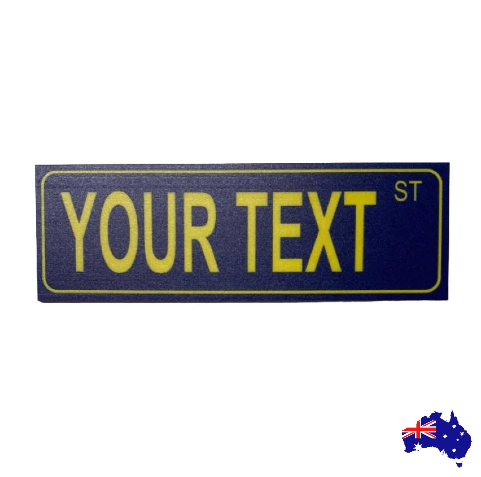 Street Blue Yellow Custom Personalised Sign - The Renmy Store Homewares & Gifts 