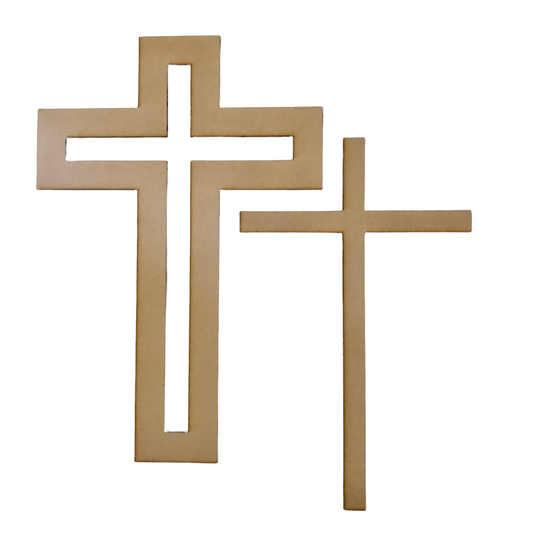 Modern Cross Timber MDF DIY Raw Set of 2 - The Renmy Store Homewares & Gifts 