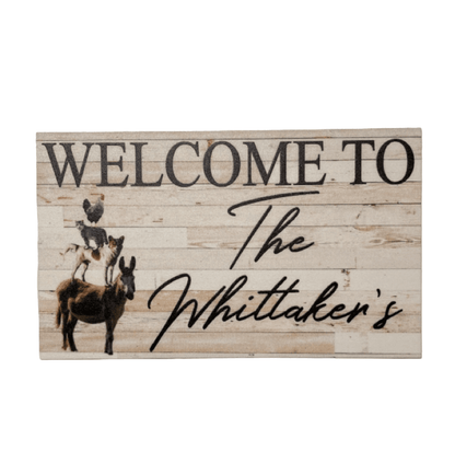 Farmhouse Welcome Custom Personalised Sign - The Renmy Store Homewares & Gifts 