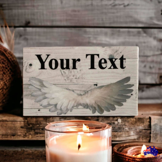 Angel Wings Custom Personalised Shabby Sign - The Renmy Store Homewares & Gifts 