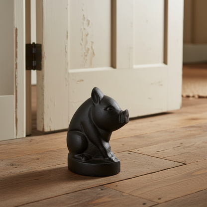 Pig Cast Iron Door Stop 12cm x 16.7cm | Farmhouse Home Decor