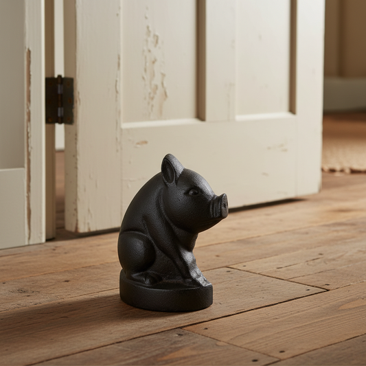 Pig Cast Iron Door Stop 12cm x 16.7cm | Farmhouse Home Decor