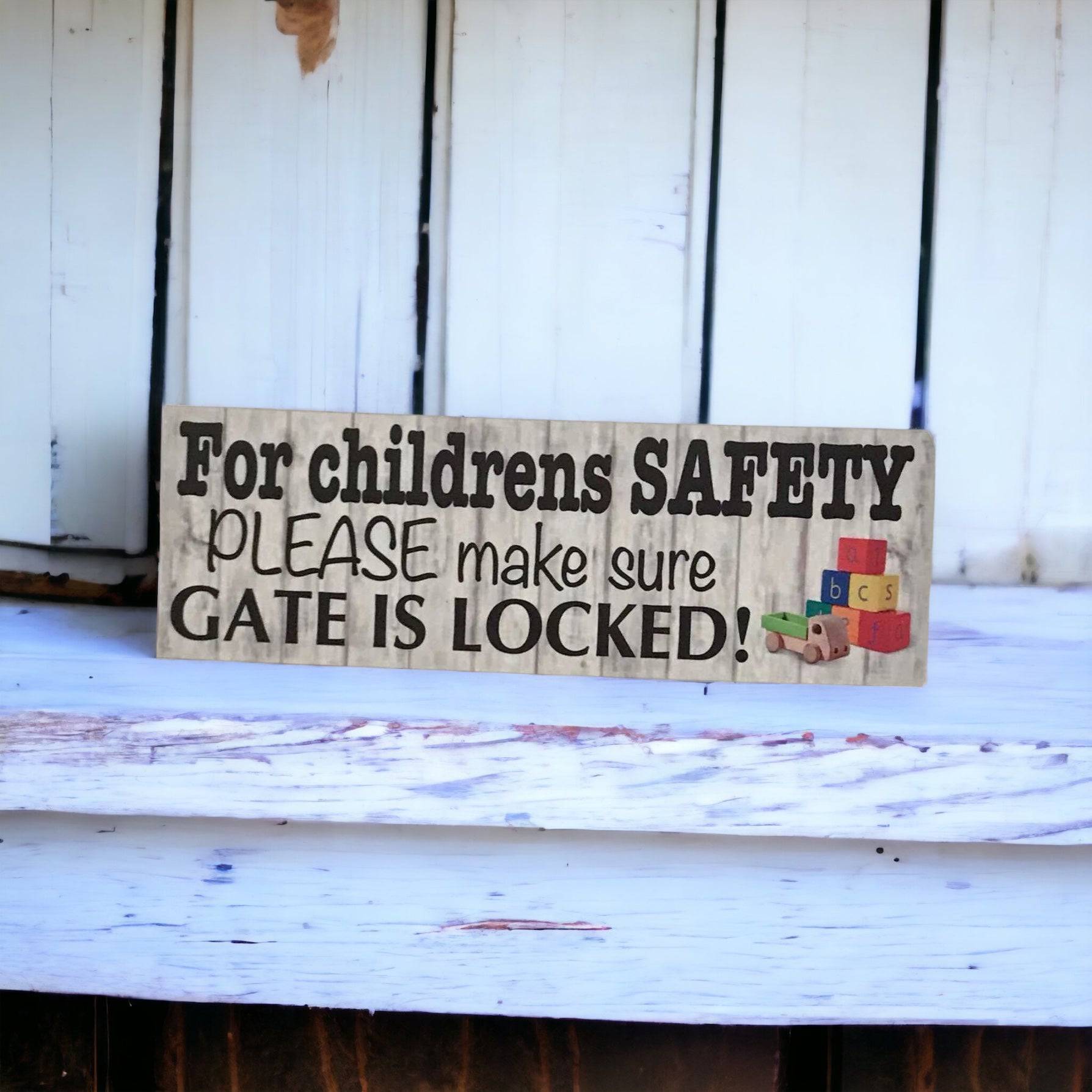 Children Kids Safety Gate Closed Locked Sign - The Renmy Store Homewares & Gifts 