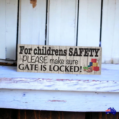 Children Kids Safety Gate Closed Locked Sign - The Renmy Store Homewares & Gifts 