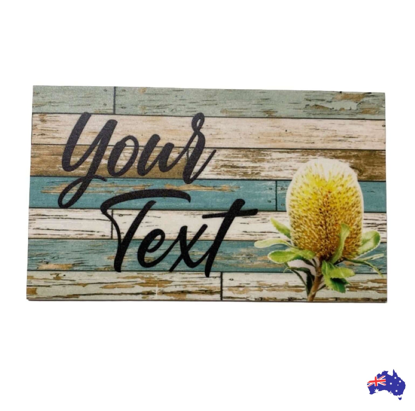 Banksia Flower Custom Personalised Blue Sign - The Renmy Store Homewares & Gifts 