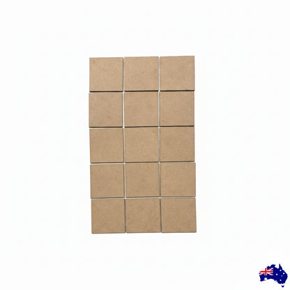 MDF Square 15 pcs War Game DIY Cut Out Art Laser Craft 5cm - The Renmy Store Homewares & Gifts 
