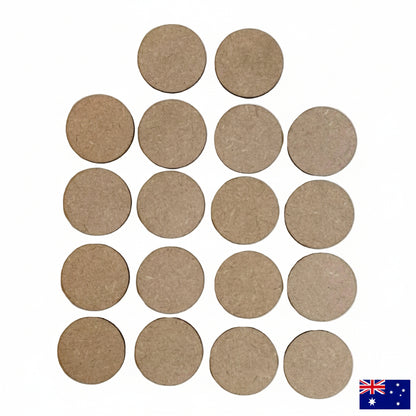 Circle Set of 18 MDF 5cm Timber DIY Raw Craft - The Renmy Store Homewares & Gifts 