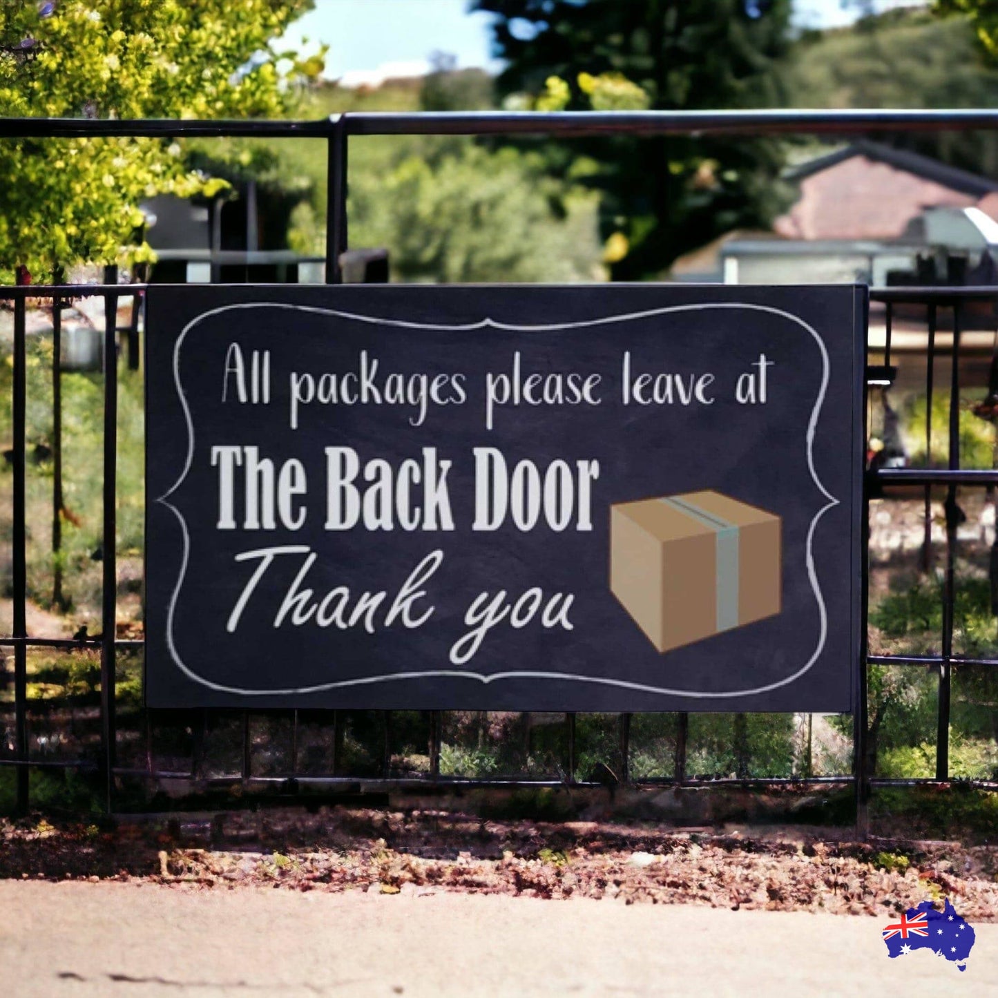 Courier Delivery Leave Packages Back Door Sign - The Renmy Store Homewares & Gifts 