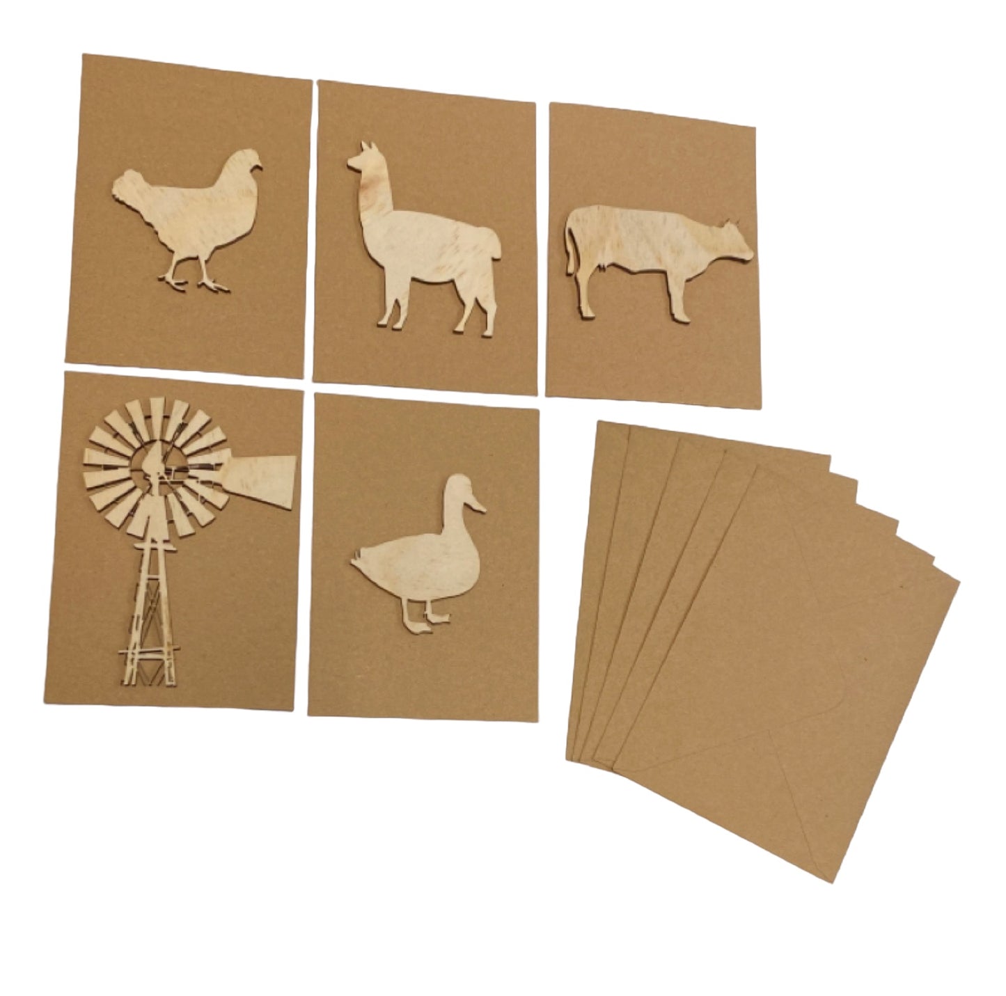 Card Envelope Greeting Set of 5 Country Farm - The Renmy Store Homewares & Gifts 
