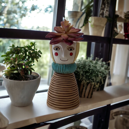 Pot Plant Planter Vase Lady Blonde