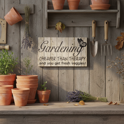Gardening is Cheaper Than Therapy Sign | Funny Garden Decor Aussie Made