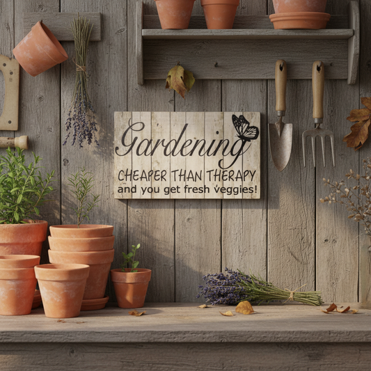 Gardening is Cheaper Than Therapy Sign | Funny Garden Decor Aussie Made