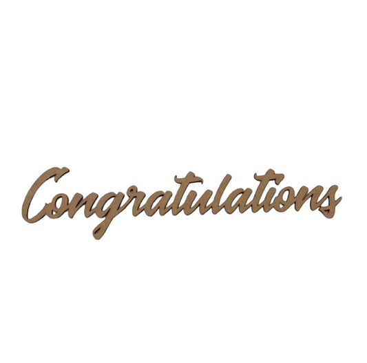 Congratulations Wooden MDF Wording Art - The Renmy Store Homewares & Gifts 