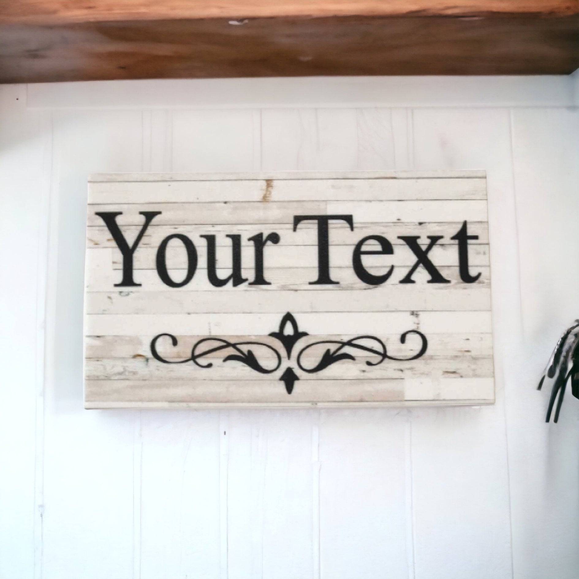 Custom Personalised White Wash Scroll Sign - The Renmy Store Homewares & Gifts 