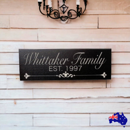 Family Name Custom Personalised Vintage Black Sign - The Renmy Store Homewares & Gifts 