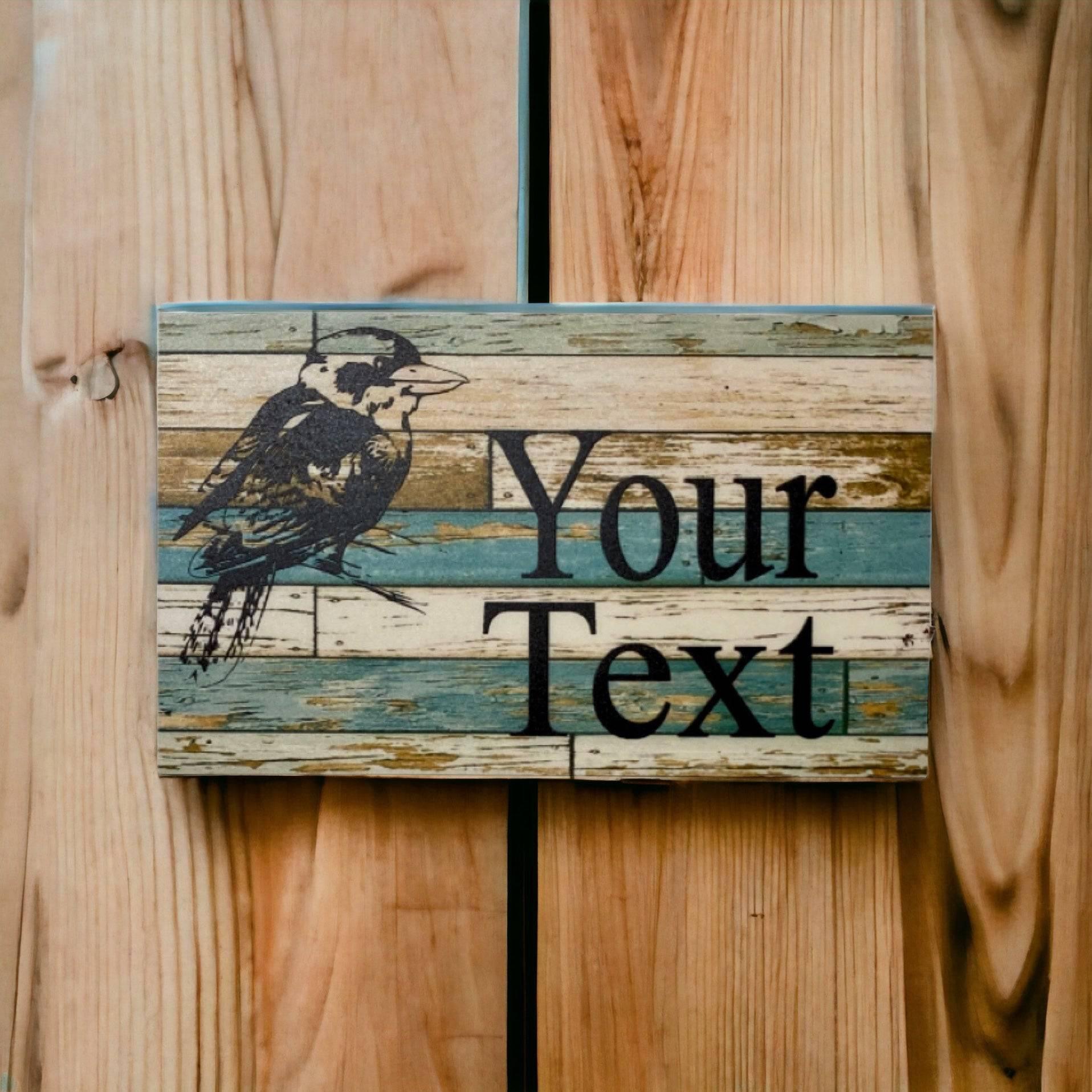 Kookaburra Bird Custom Personalised Blue Sign - The Renmy Store Homewares & Gifts 