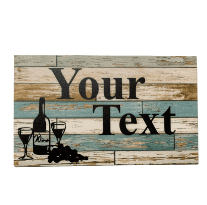 Wine Vintage Rustic Blue Custom Personalised Sign - The Renmy Store Homewares & Gifts 