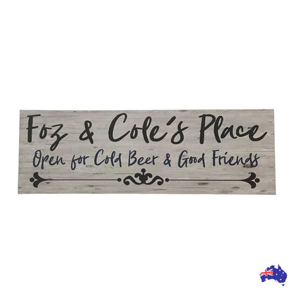 Beer Good Friends Place Custom Personalised Sign - The Renmy Store Homewares & Gifts 